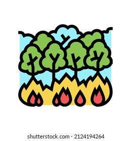 tree fire color icon vector. tree fire sign. isolated symbol illustration