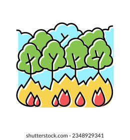 tree fire color icon vector. tree fire sign. isolated symbol illustration