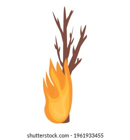 Tree in fire icon. Cartoon of Tree in fire vector icon for web design isolated on white background