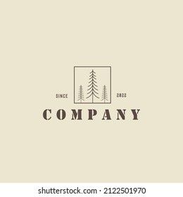 TREE FIRE LINE VINTAGE LOGO DESIGN VECTOR GRAPHIC ILLUSTRATION SYMBOL ICON