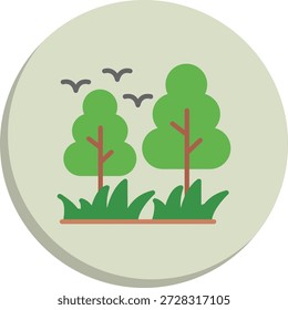 Tree Flat Circle Style Icon