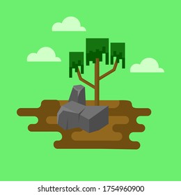 Tree flat craft illustration vector