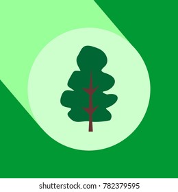 Tree flat design icon with long shadow. Vector Illustration isolated for graphic and web design.