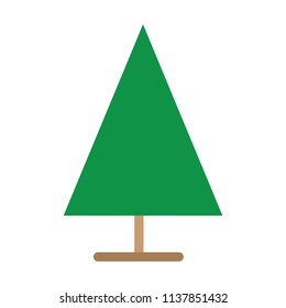 Tree in a Flat Design. Isolated on White Background. Vector Icon.