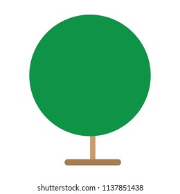 Tree in a Flat Design. Isolated on White Background. Vector Icon.