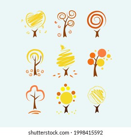 Tree flat design using vector with unique concept 