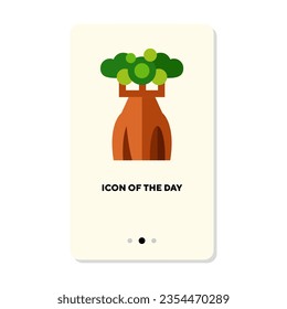 Tree flat icon. Baobab isolated sign. Africa, savanna, nature concept. Vector illustration symbol elements for web design