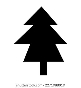 Tree flat icon. Christmas tree black icon. Vector illustration isolated on white background.