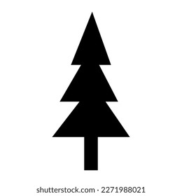 Icono plano de árbol. Icono negro del árbol de Navidad. Ilustración vectorial aislada en fondo blanco.