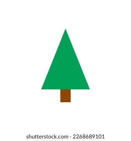 Tree flat icon. Christmas tree icon. Vector illustration isolated on white background.