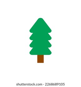 Tree flat icon. Christmas tree icon. Vector illustration isolated on white background.