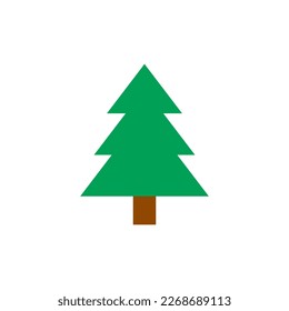 Tree flat icon. Christmas tree icon. Vector illustration isolated on white background.
