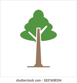 Tree Flat Icon Color Design Vector Template Illustration