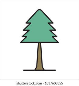 Illustration von Baumflat-Symboldesign-Vektorvorlage