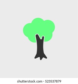 Tree flat icon illustration isolated vector sign symbol