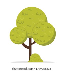 icono plano de árbol aislado en fondo blanco 