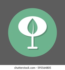 Tree flat icon. Round colorful button, circular vector sign with shadow effect. Flat style design