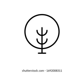 Tree flat icon. Thin line signs for design logo, visit card, etc. Single high-quality outline symbol for web design or mobile app. Tree outline pictogram.