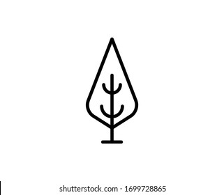 Tree flat icon. Thin line signs for design logo, visit card, etc. Single high-quality outline symbol for web design or mobile app. Tree outline pictogram.