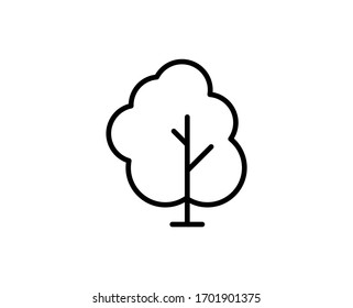 Tree flat icon. Thin line signs for design logo, visit card, etc. Single high-quality outline symbol for web design or mobile app. Tree outline pictogram.
