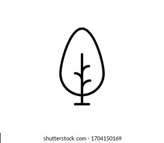 Tree flat icon. Thin line signs for design logo, visit card, etc. Single high-quality outline symbol for web design or mobile app. Tree outline pictogram.