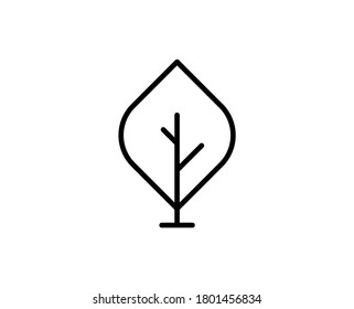 Tree flat icon. Thin line signs for design logo, visit card, etc. Single high-quality outline symbol for web design or mobile app. Tree outline pictogram.
