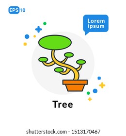 Tree Flat icon. Used For web, logo, mobile app, User Interface