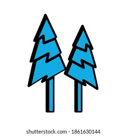 tree flat icon. winter icon. simple design editable. design vector illustration