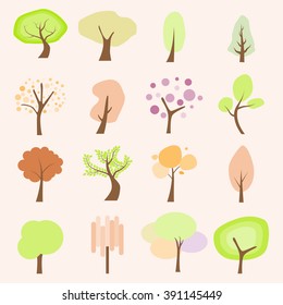 tree flat icons