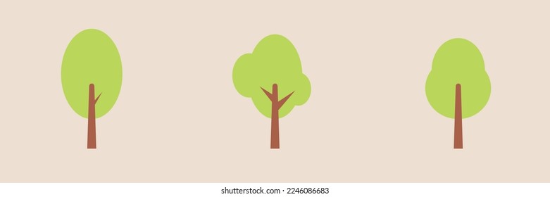 Tree flat simple style set1