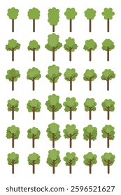Tree in Flat Style Mega Pack for Forrest, Park, Cityscape, or Villagescape