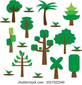 Tree flat style vector isolated on white background