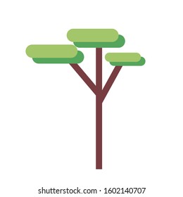 Tree Flat Vector Design for Background and Asset.
