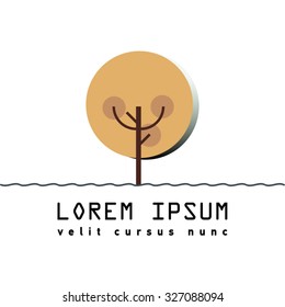tree flat vector logo.Symbol of plant, nature and ecology, organic, plant, tree trunk.