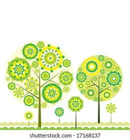 Tree floral background, vector illustration