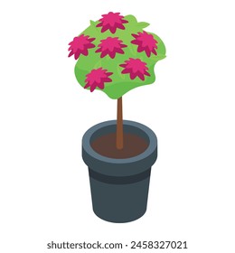 Tree flower pot icon isometric vector. Garden houseplant. Botany plant