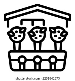 Tree flower pot icon outline vector. Window plant. Nature summer