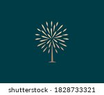 Tree flower symbol icon logotype. Creative explosion tree of the universe icon logo design vector template minimal style illustration.