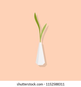 tree in flowerpot flat vector illustration icon