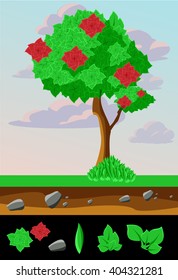 tree flowers cartoon 