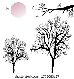tree with flowers and son vector design 