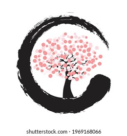 tree with flowers, vector artwork 
