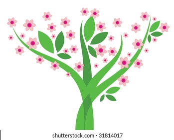Tree with flowers - Vector image