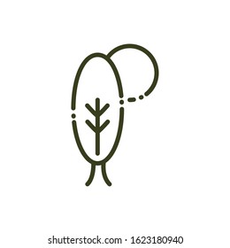 tree foliage forest sun nature line design vector illustration