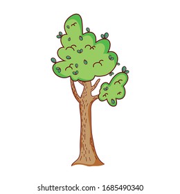 follaje de árbol deja la caricatura verde aislado icono diseño vectorial ilustración
