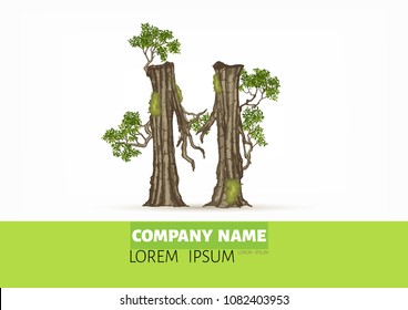 Tree Fonttwisted Tree Shape Letterletter B: Vector De Stock (libre De ...