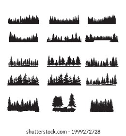 tree forest bundle decor vector illustration design eps.10