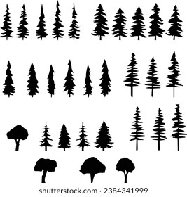  tree, forest, christmas, winter, nature, pine, snow, trees, landscape, fir, white, green, wood, vector, sky, evergreen, silhouette, illustration, isolated, coniferous, spruce, holiday, season, branch