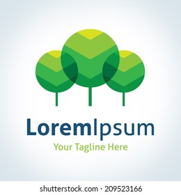 Tree forest eco green environmental nature vector logo icon