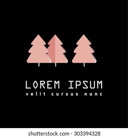 Tree forest, eco, green environmental nature vector logo icon. Flat fir-tree. Label for wooden,  forest , ecotourism, enviroment, garden, park, sawmill